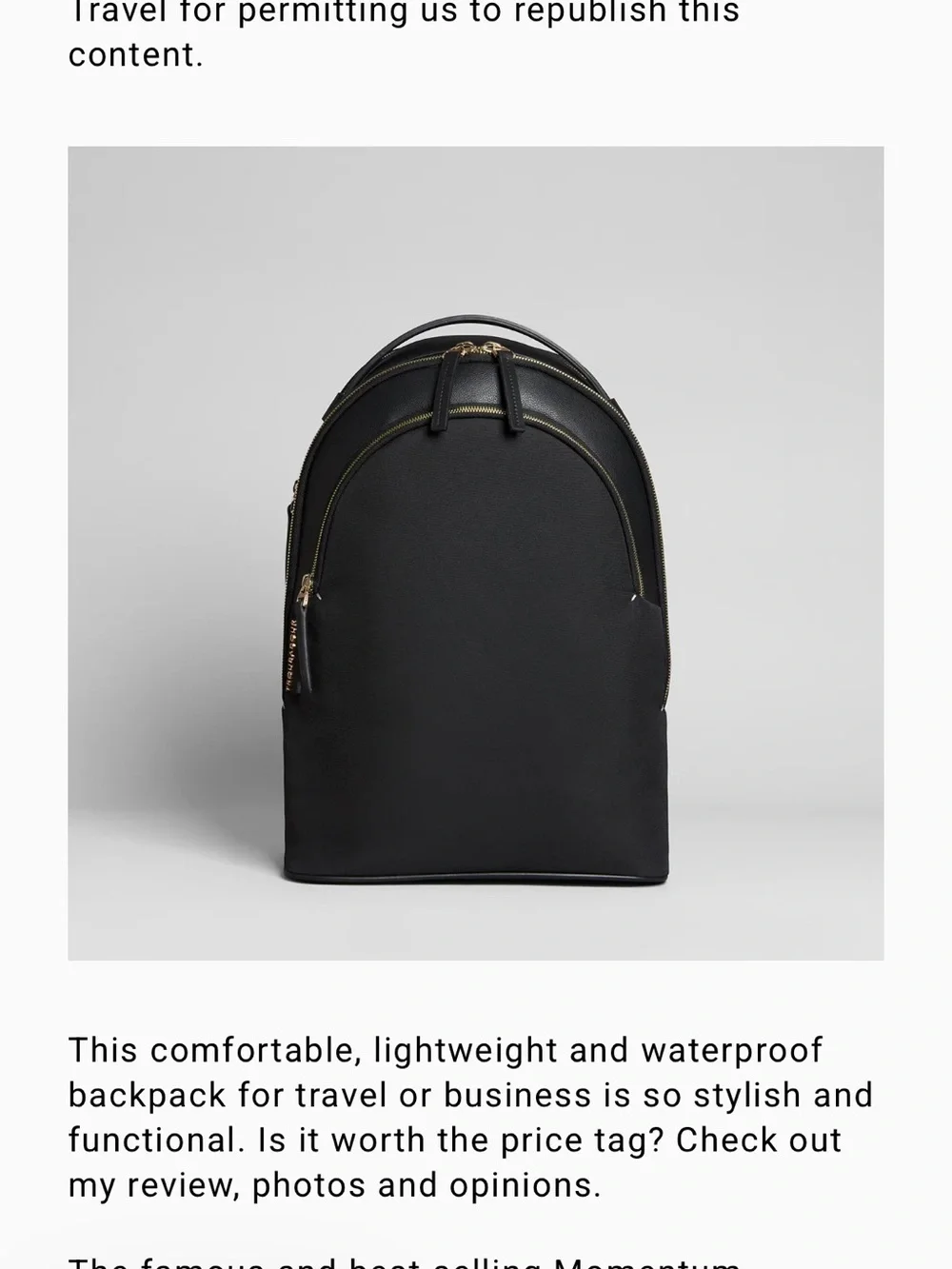 Sophisticated Black Women's Backpack with Gold Hardware